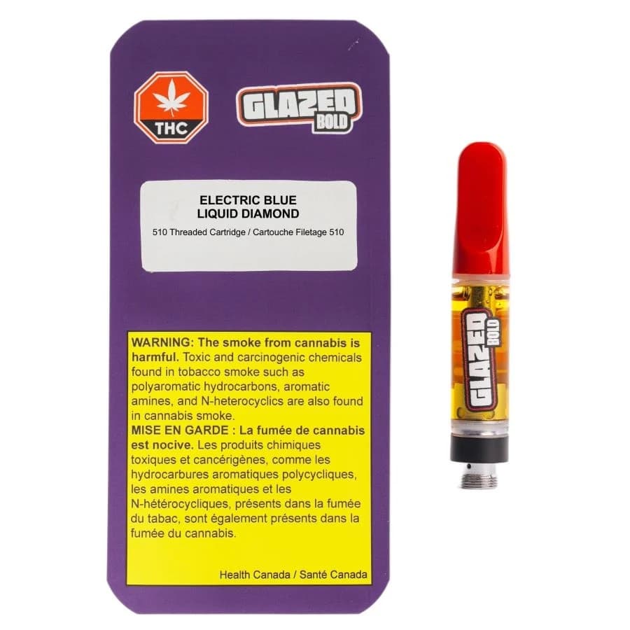 Bold Team BOLD GLAZED - Electric Blue Liquid Diamond 510 Vape Cartridge - Indica