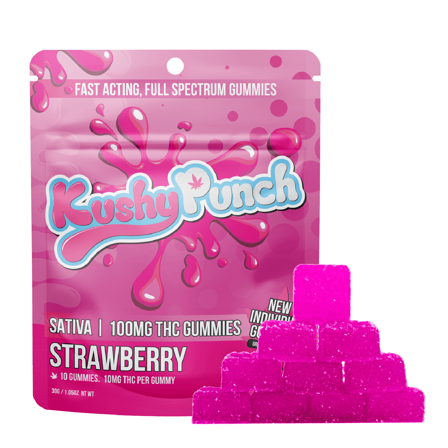 Kushy Punch Strawberry Gummies | 100mg