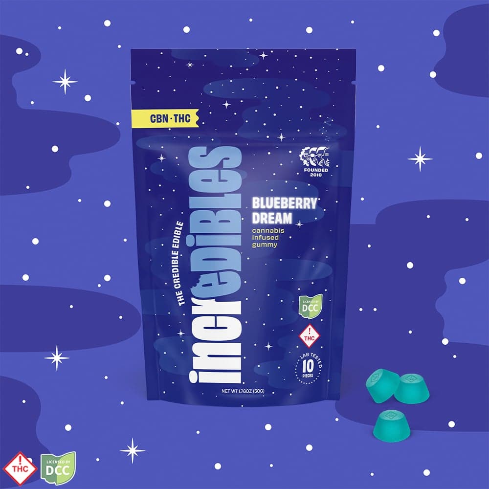 incredibles Blueberry Dream Gummies 5:1 THC:CBN | 10 Pack