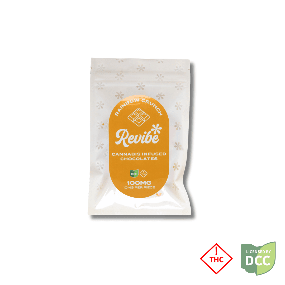 Revibe Rainbow Crunch Chocolate Squares 10pk - 100mg