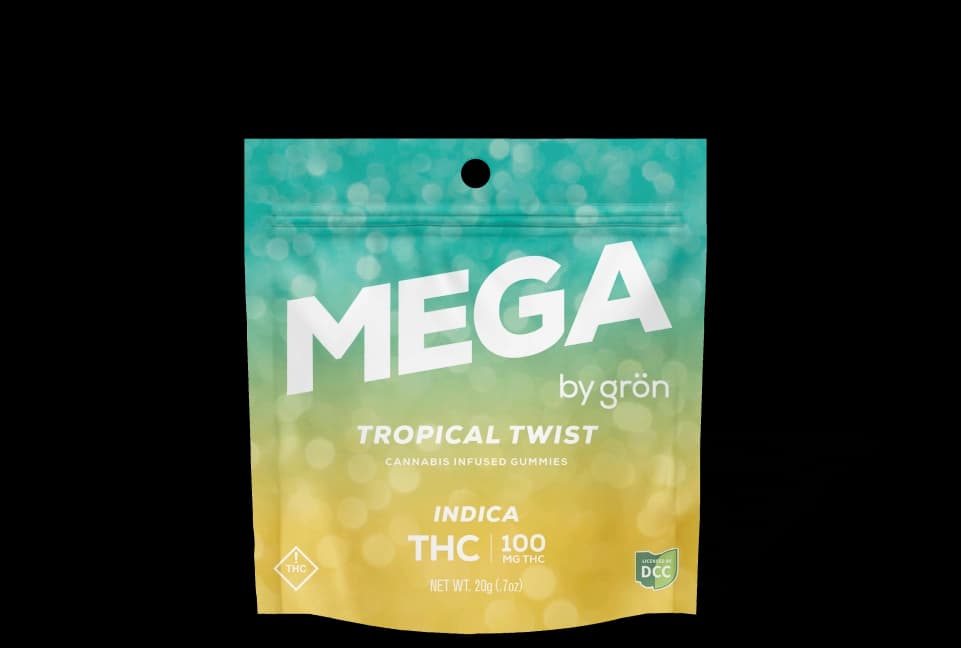 Grön Tropical Twist Mega Pearl (100mg)