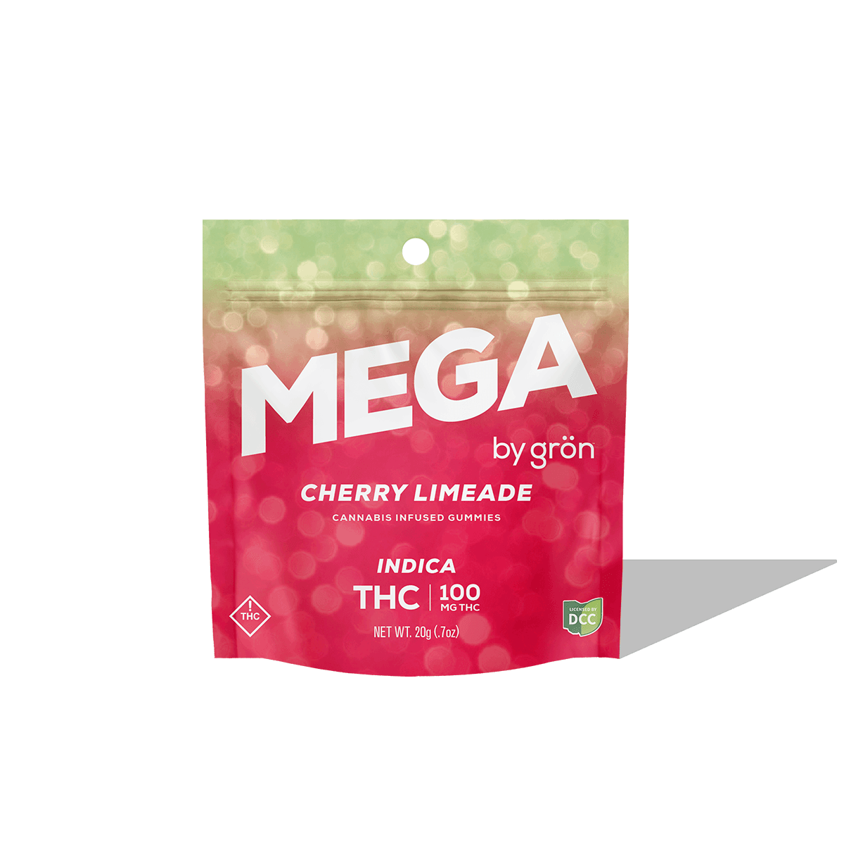 Grön Cherry Limeade - Mega | 10pc 100mg Gummies