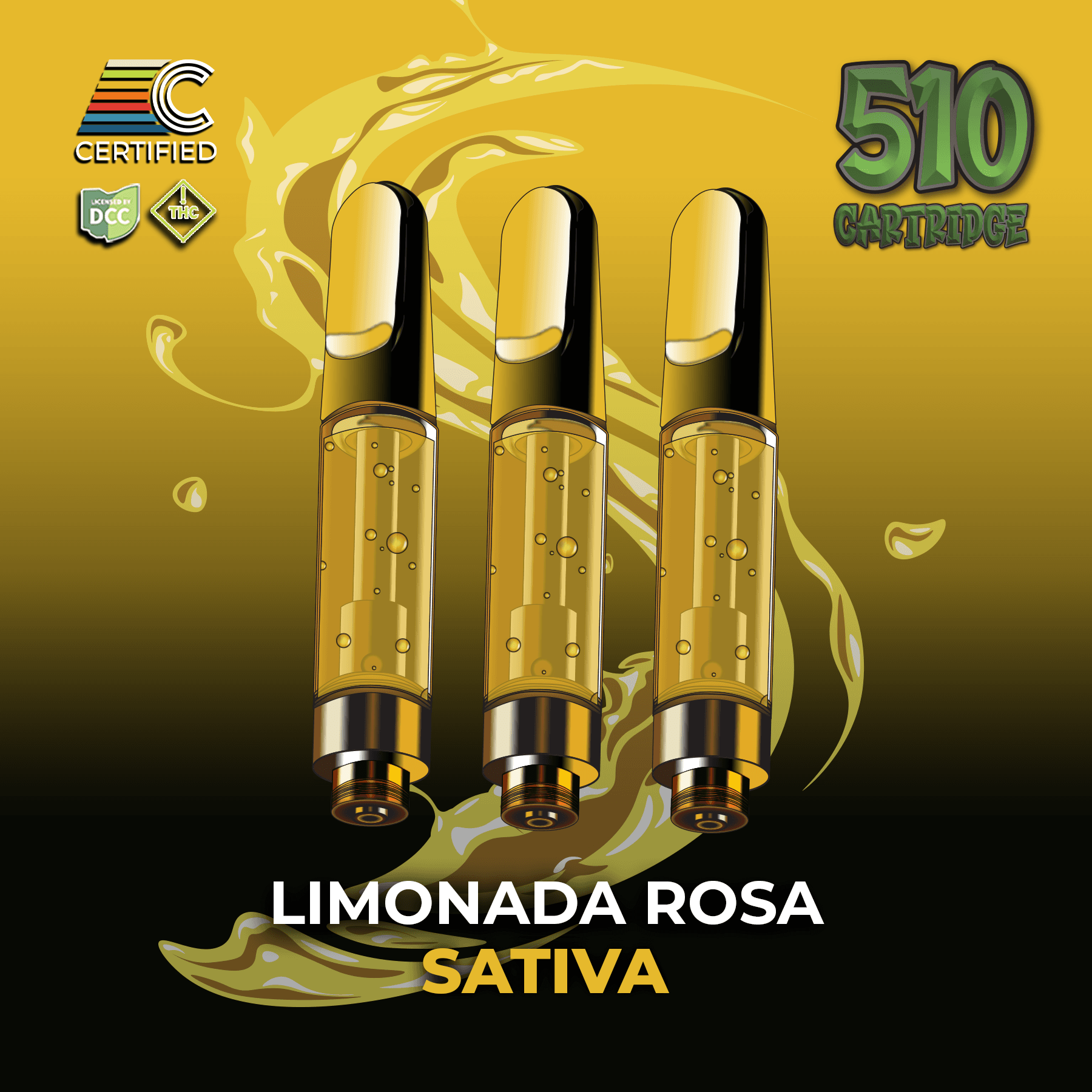 CERTIFIED Limonada Rosa | 3pk 1g Distillate Carts