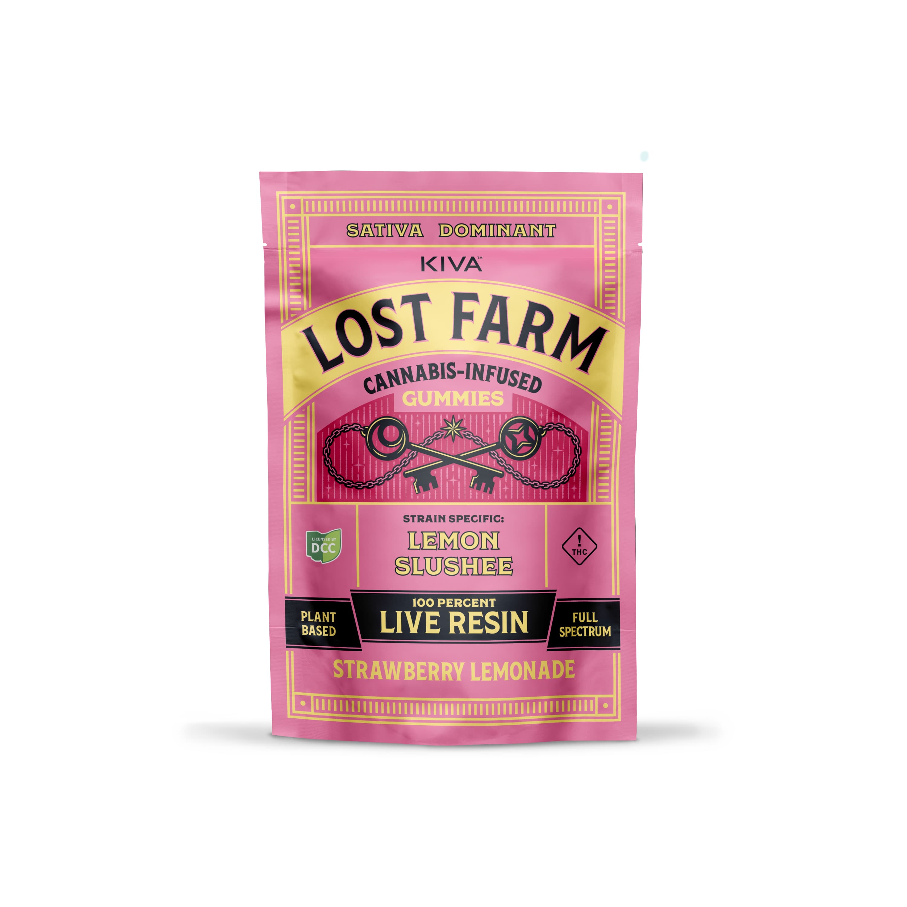 Kiva Lost Farm Lemon Slushee Strawberry Lemonade Live Resin Gummies