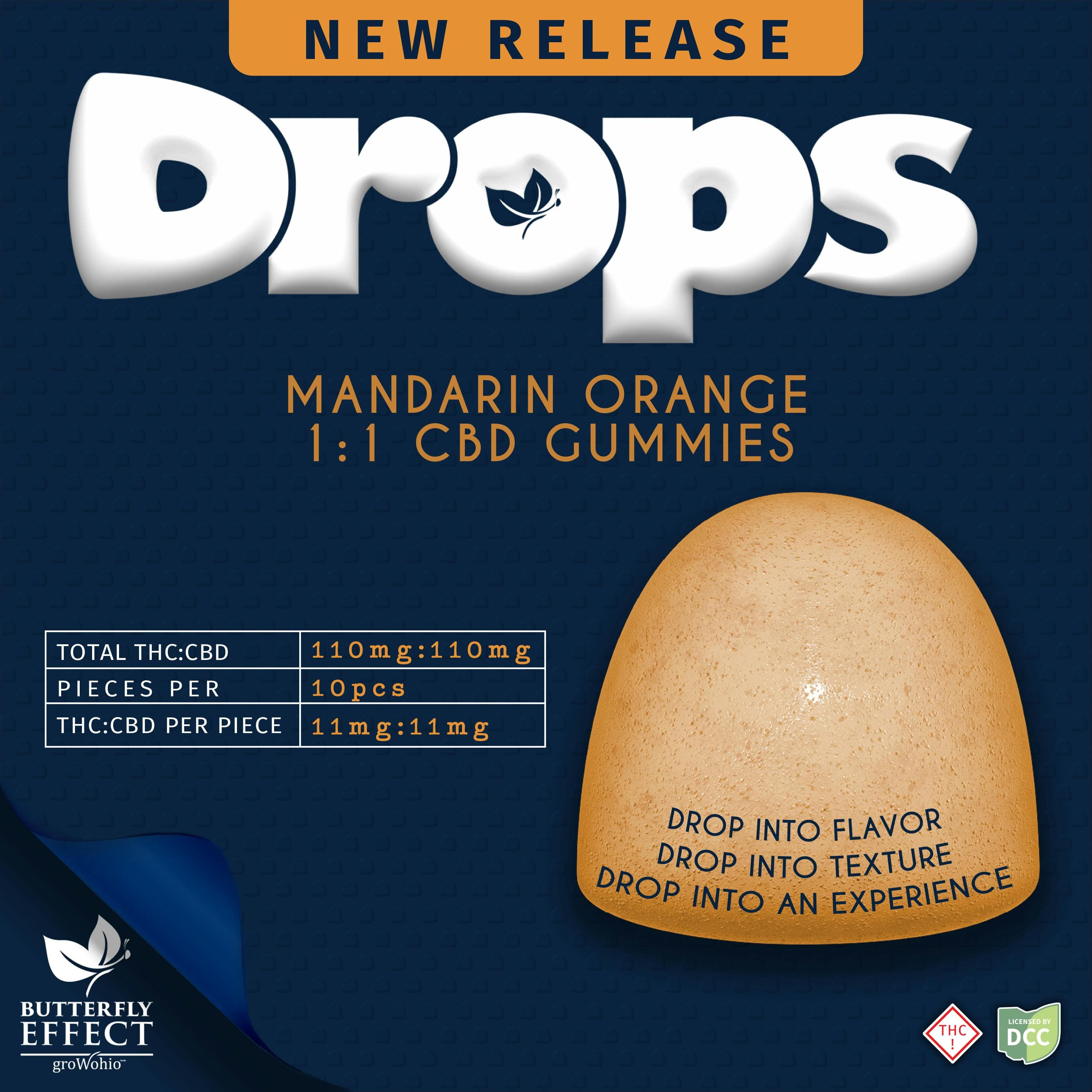 Drops Orange (1:1 THC:CBD) - Gummies 10pk 110mg