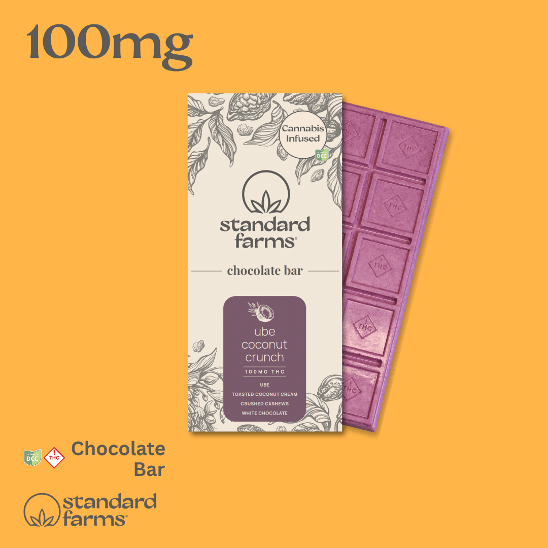 Standard Farms Ube Coconut Crunch Chocolate Bar 10pc | 100mg