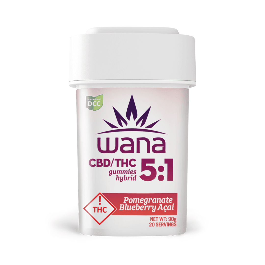Wana Wana - Gummies - Pomegranate Blueberry Acai 5:1 (20pk) 100mg