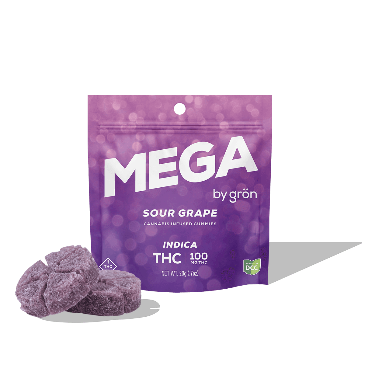 Grön Sour Grape Mega Pearls (I) (10pk) 100mg