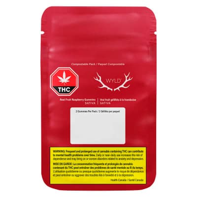 Wyld Wyld - Raspberry Real Fruit Soft Chews - 2x 5mg THC Sativa