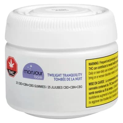 Monjour Bare Twilight Tranquility CBD:CBN:CBG Gummies - 25x 20mg CBD & 5mg CBN+CBG Soft Chews