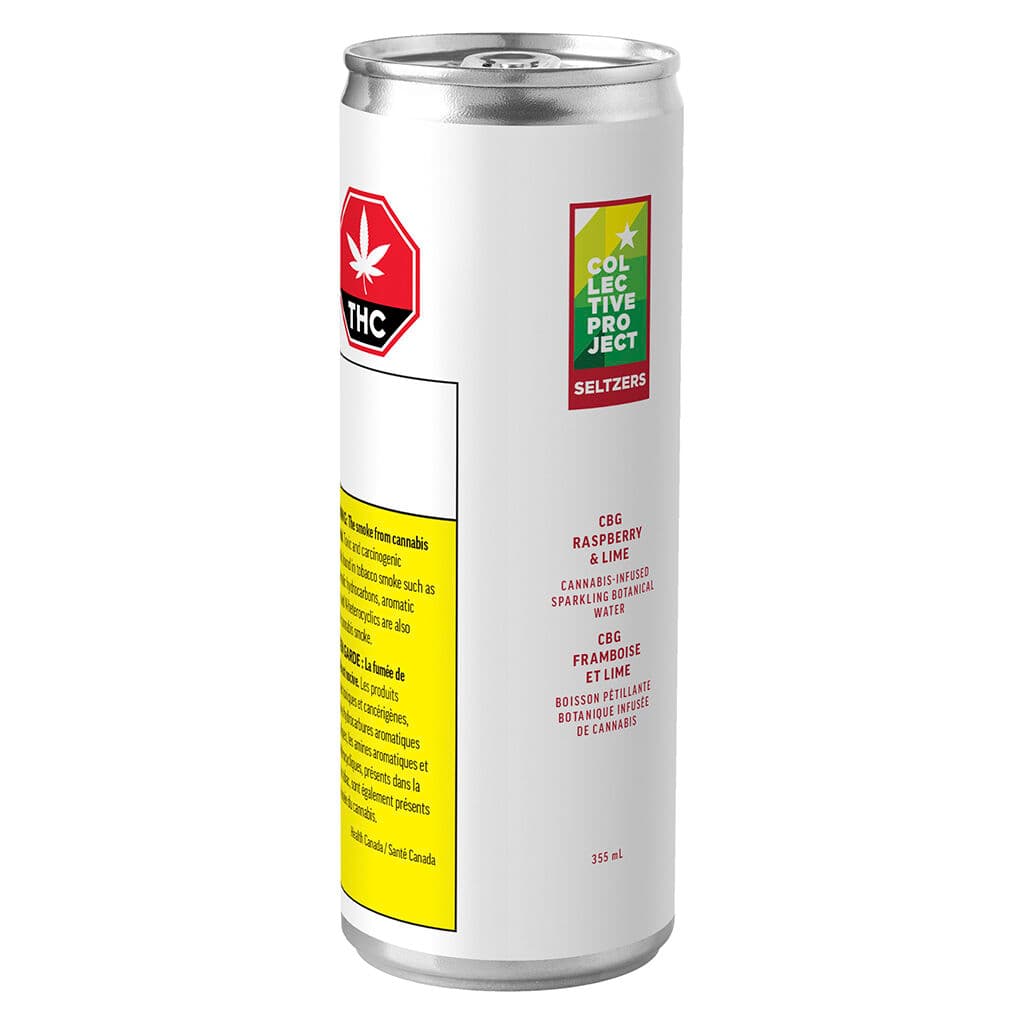 Collective Project Raspberry & Lime Sparkling Botanical Water THC:CBG - 355mL x 5:10