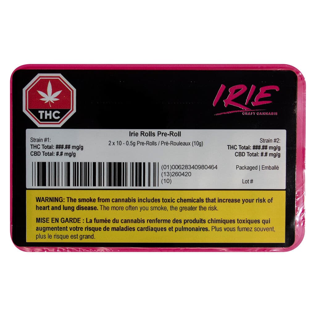 Irie Craft Cannabis Irie Rolls PRJs - 20x0.5g