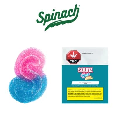 SOURZ by Spinach Fully Blasted Blue Raspberry Watermelon Gummy - 1 Pack