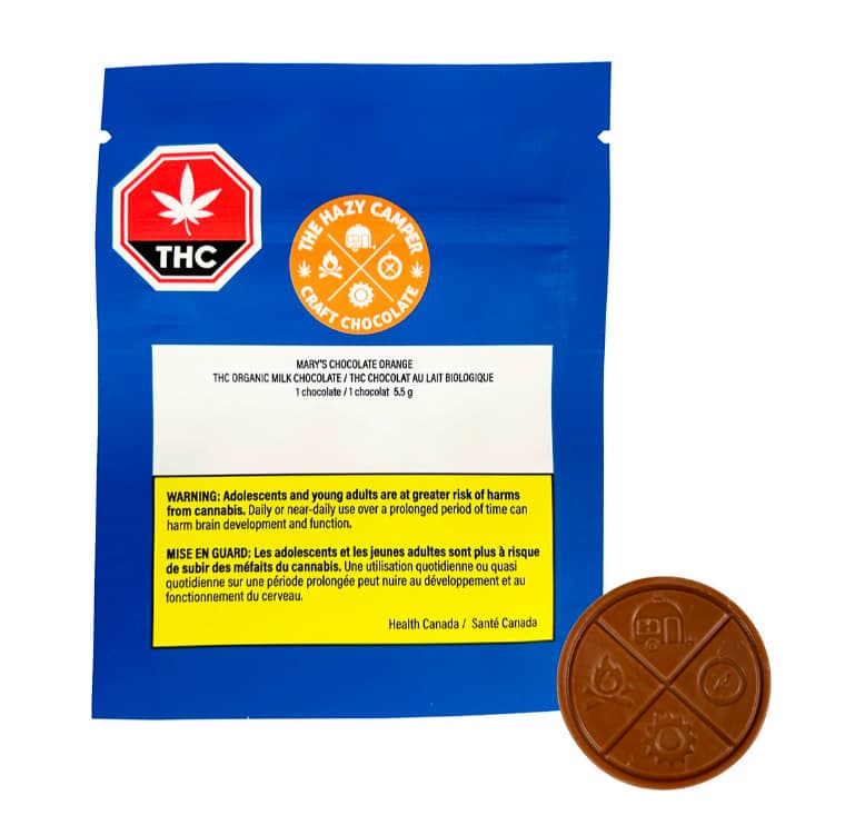 The Hazy Camper Mary's Chocolate Orange THC Organic Milk Chocolate 1 Pack