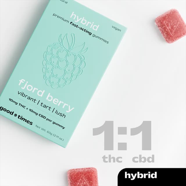 good times Fjord Berry - 1:1 THC:CBD - Fast Acting Gummies - 100mg/10pk