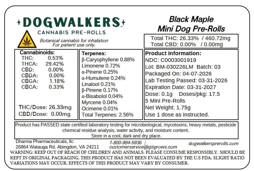 DOGWALKERS BLK MPLE [.35g]