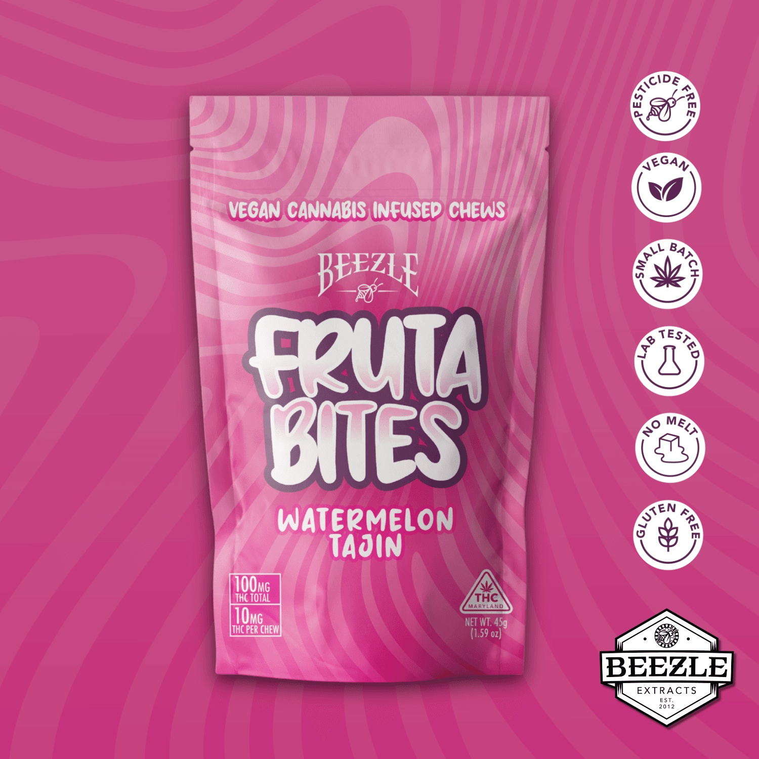 Beezle Bites BEEZLE FRUTA - WATERMELON TAJIN - CHEWS - [100MG] - 10PK