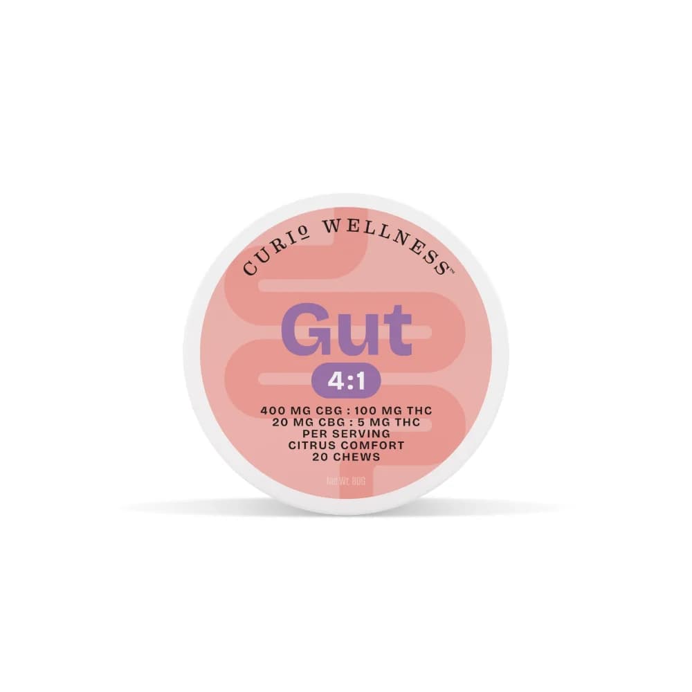 Curio Wellness Gut | 4:1 Citrus Ginger [20pk] ((400mg CBG/100mg THC))