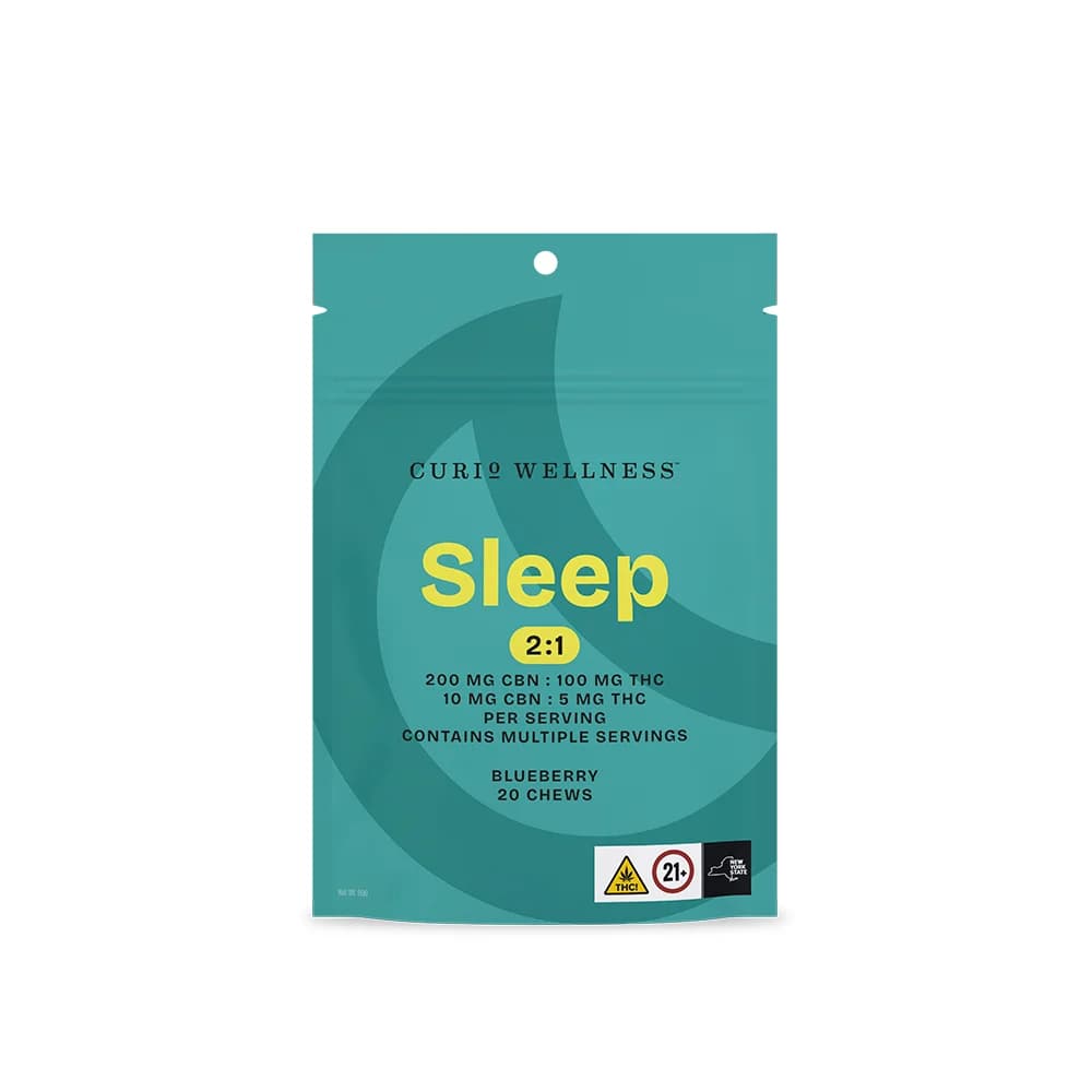 Curio Wellness Sleep | 2:1 Chews | Blueberry [20pk] (200mg CBN/100mg THC)