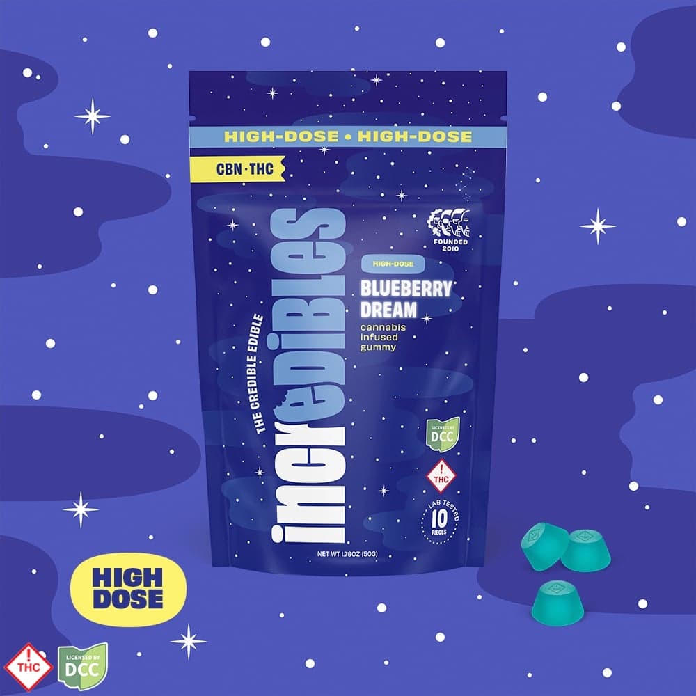 incredibles 5:1 Blueberry Dream CBN High Dose [10pk] (500mg THC/100mg CBN)