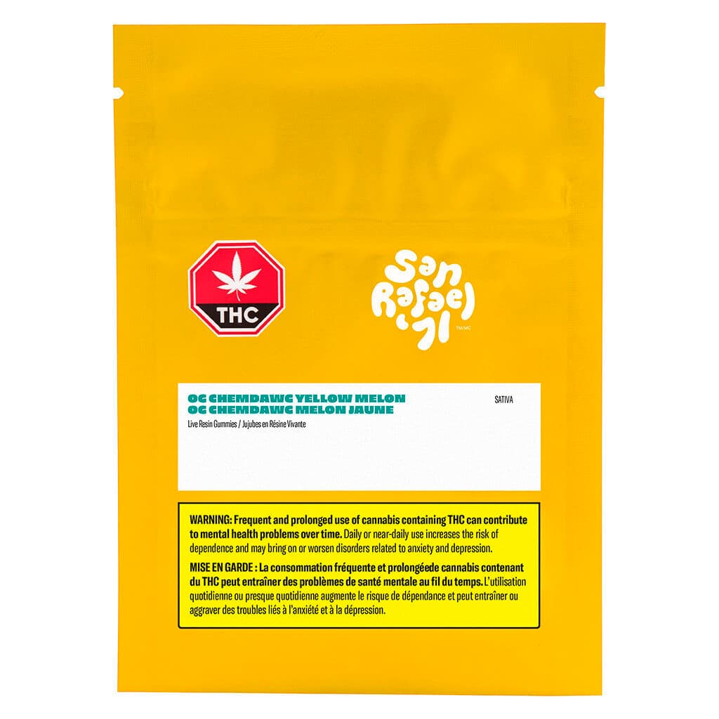 San Rafael '71 OG Chemdawg Yellow Melon Live Resin Soft Chew 4-pack