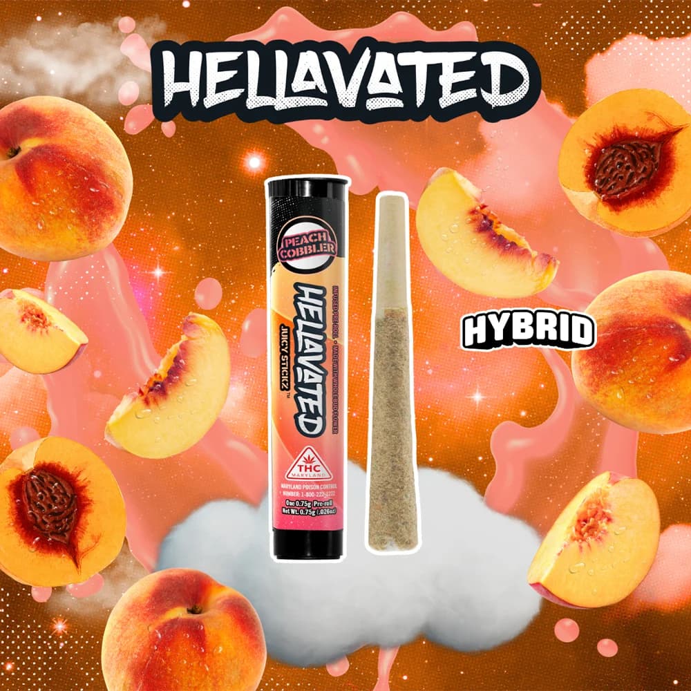 Hellavated Peach Cobbler Juicy Stickz | 0.75g