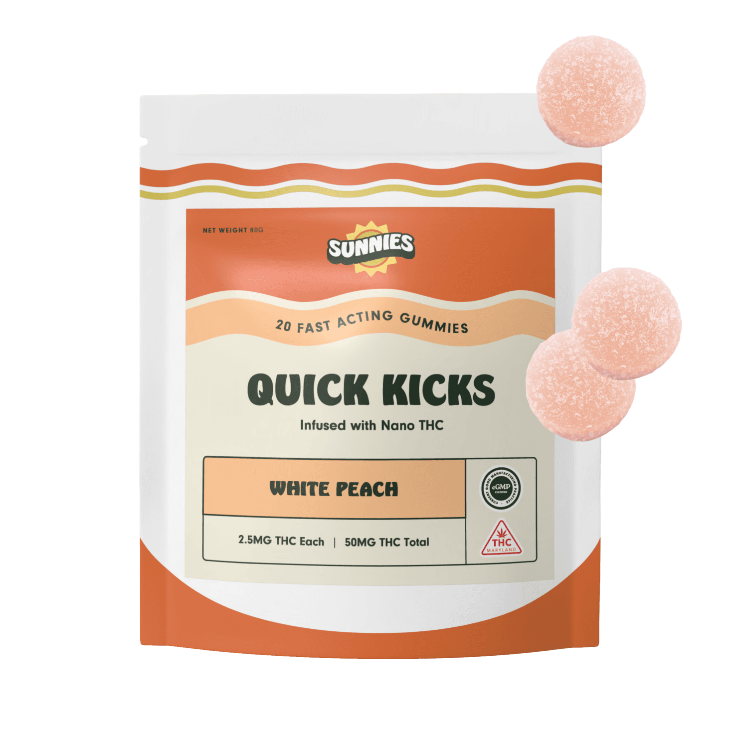 Sunnies White Peach [10pk] (100mg)