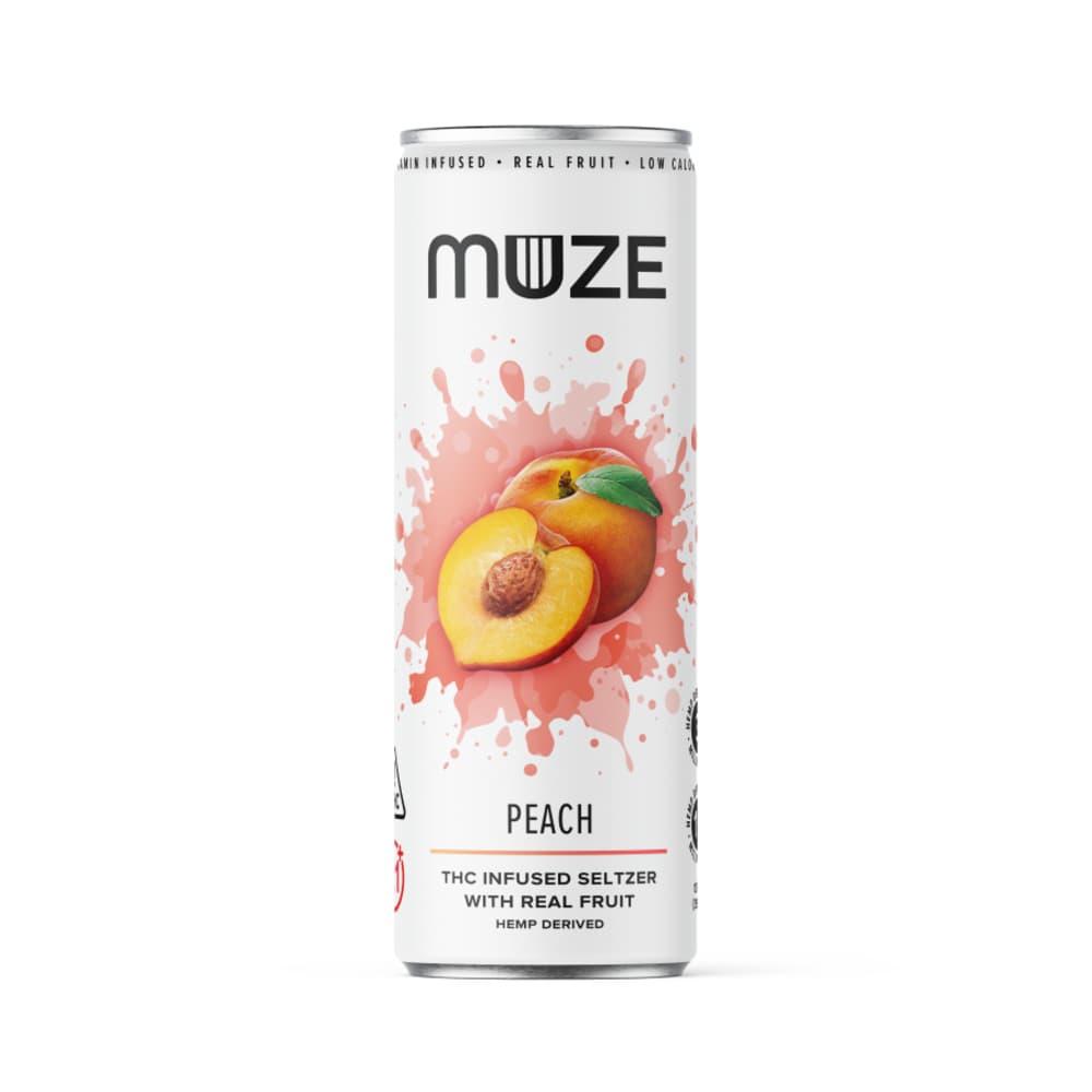 Muze Hemp Derived Peach 12oz (3mg THC 15mg CBG)