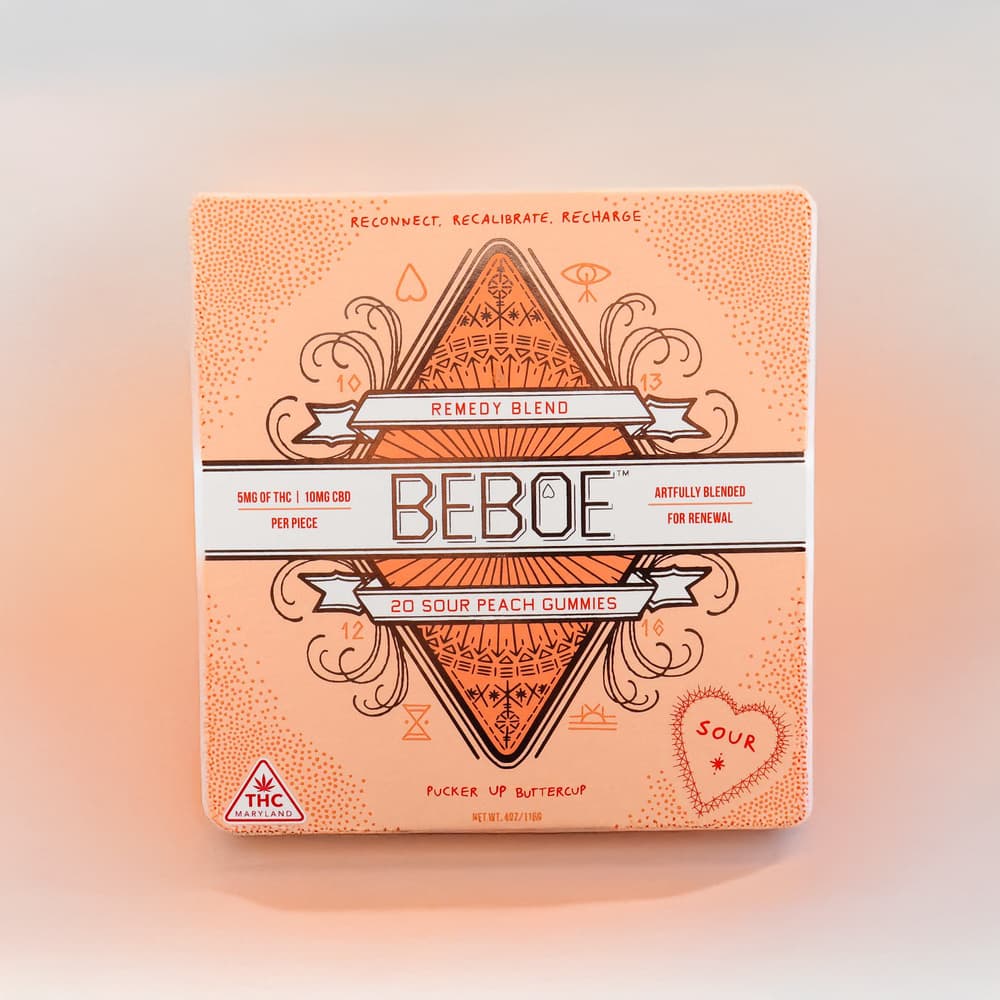 BEBOE 1:2 Sour Peach Remedy [20pk] (200mg CBD/100mg THC)