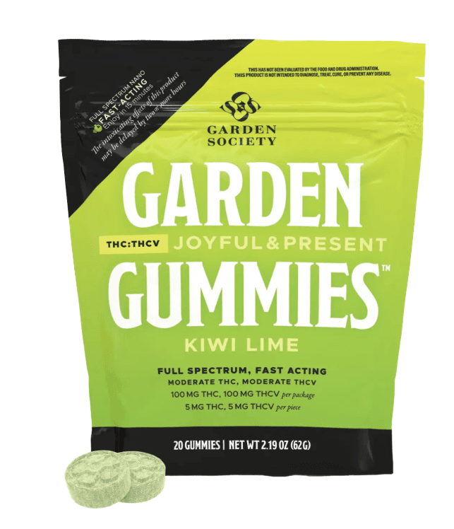 Garden Society Garden Gummies | Kiwi Lime | Sativa | Edibles | 1:1 THC | THCV