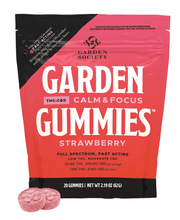 Garden Society Garden Gummies | Strawberry | Hybrid | Edibles | 1:5 THC | CBD