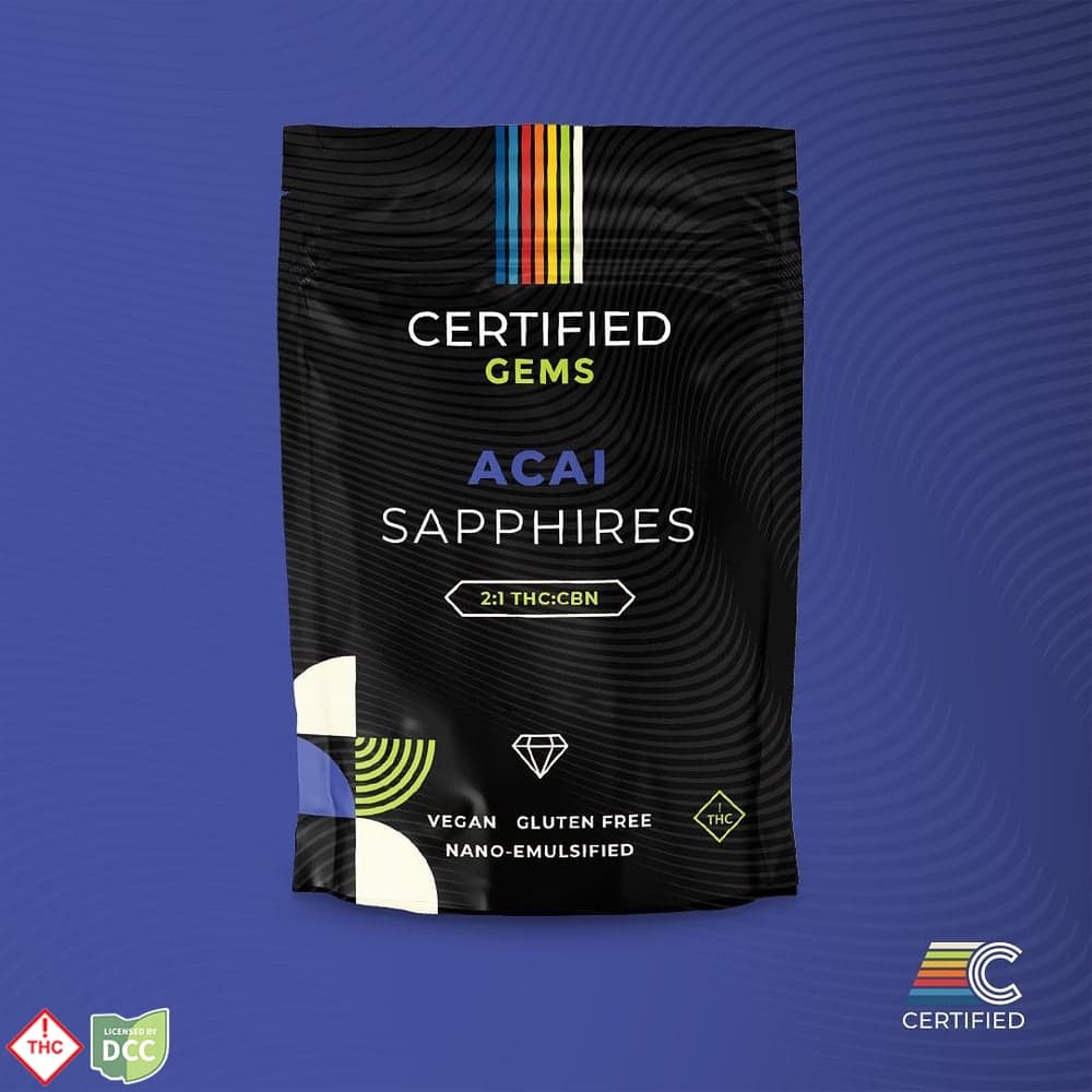 CERTIFIED Acai Sapphire Gems | 10pk 100mg 2:1 THC:CBN Gummies