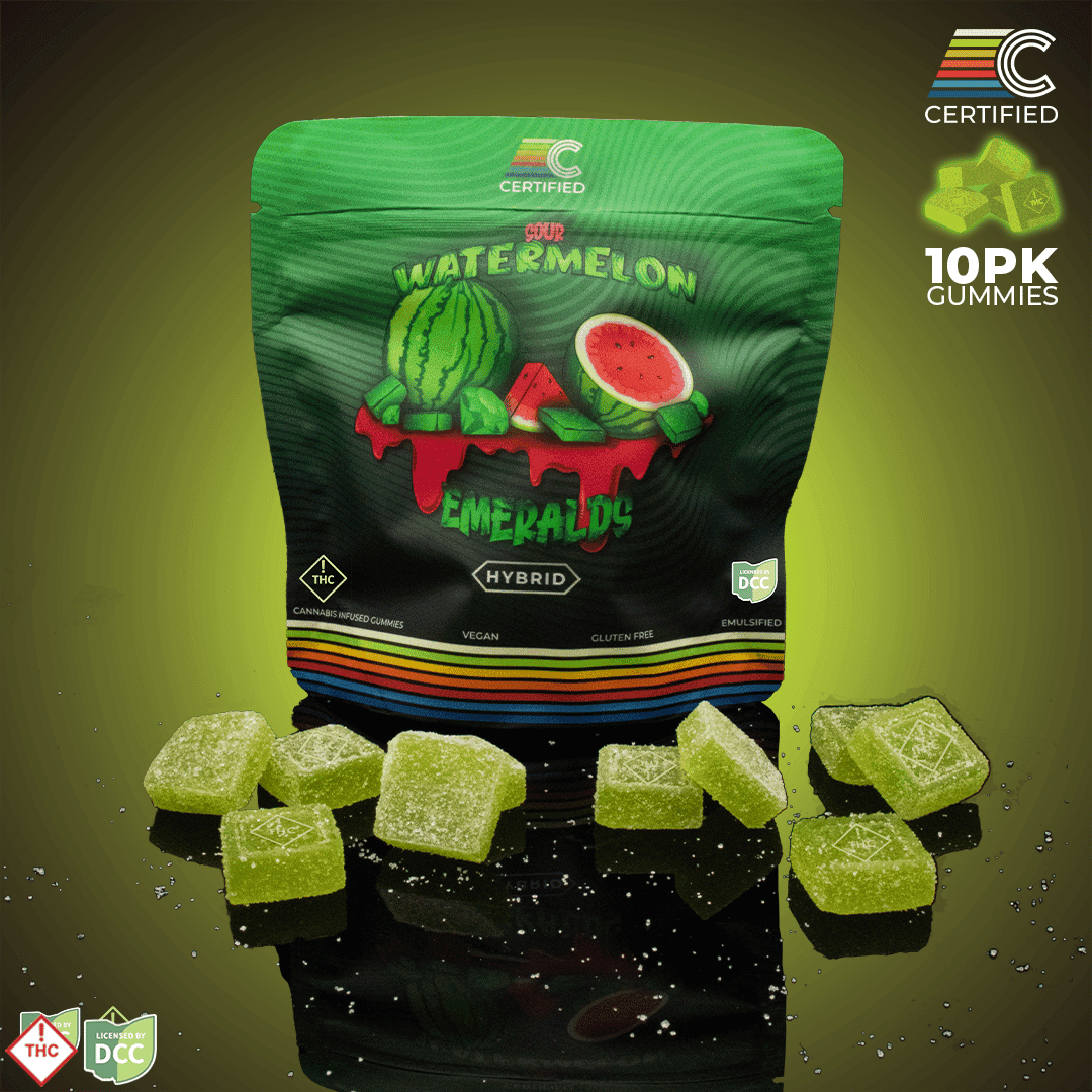 CERTIFIED Sour Watermelon Emerald Gems [10pk] (100mg)