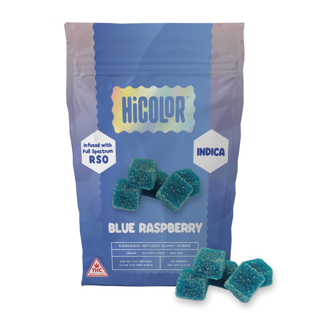 HiCOLOR Blue Raspberry RSO Gummies [10pk] (100mg)