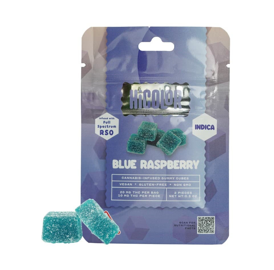 HiCOLOR Blue Raspberry RSO Gummies [2pk] (20mg)