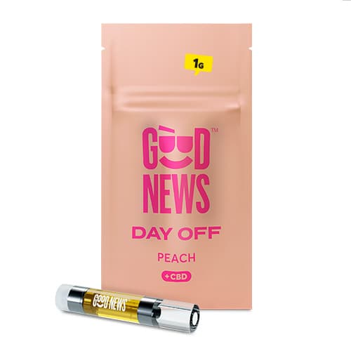 Good News DAY OFF Peach Vape Cartridge 1:2 CBD:THC