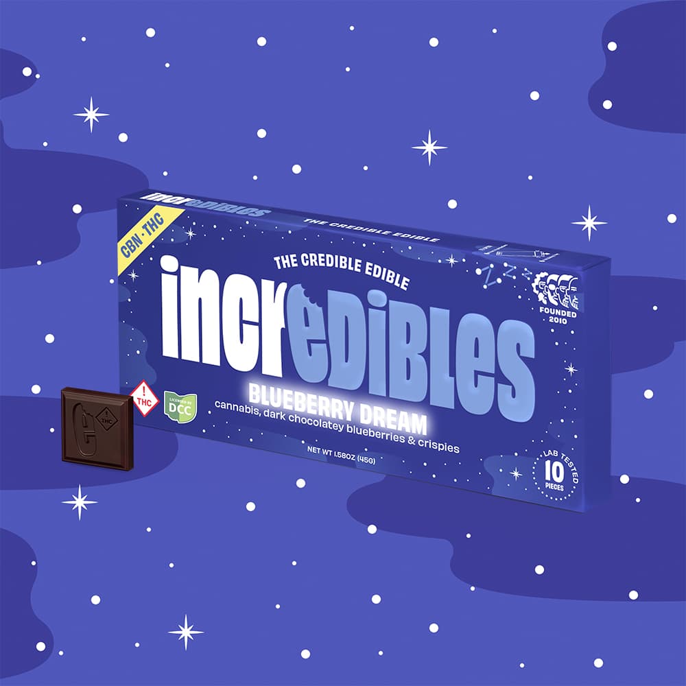 incredibles 5:1 Blueberry Dream + CBN Bar [10pk] (100mg THC/20mg CBN)