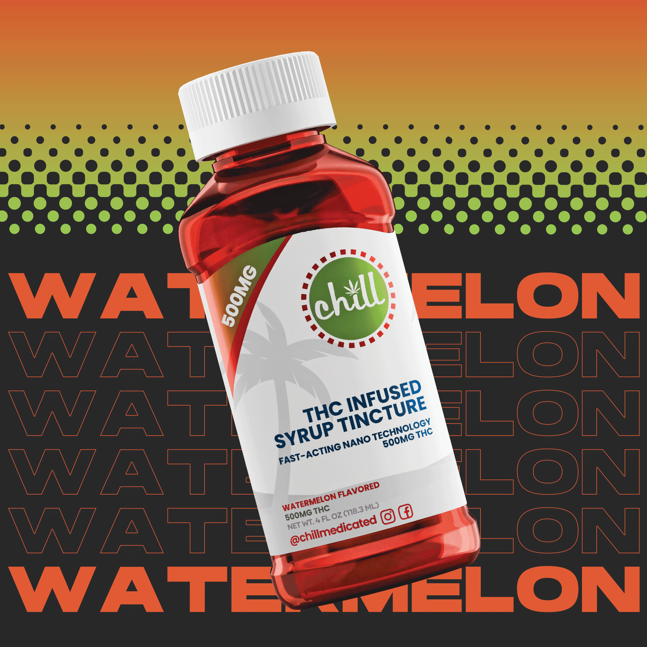 Chill Medicated Watermelon Syrup 500mg