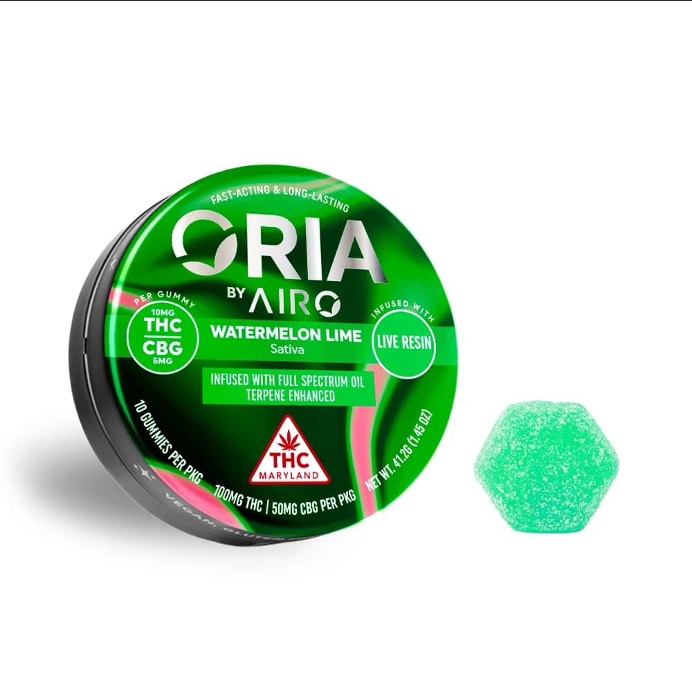 ORIA by Airo Watermelon Lime [10pk] (100mg THC/50mg CBG)