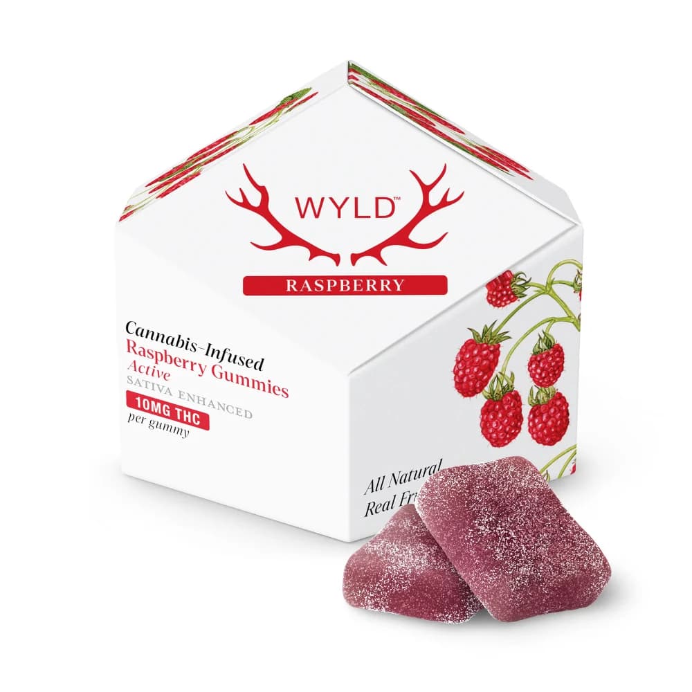Wyld Raspberry Sativa Enhanced Gummies | 100mg