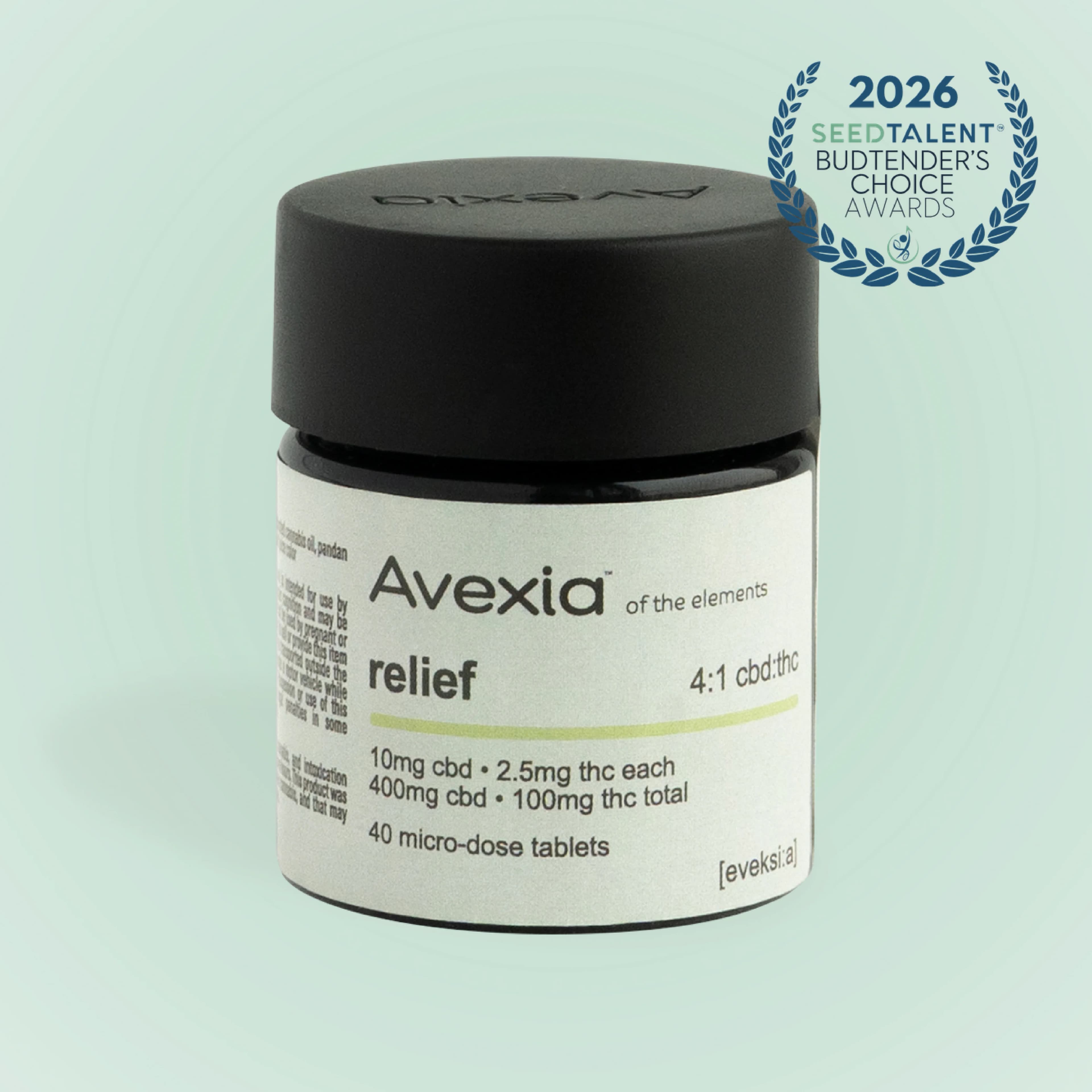 Avexia Microdose Tablets 4:1 CBD:THC [40pk] (400mg CBD/100mg THC)