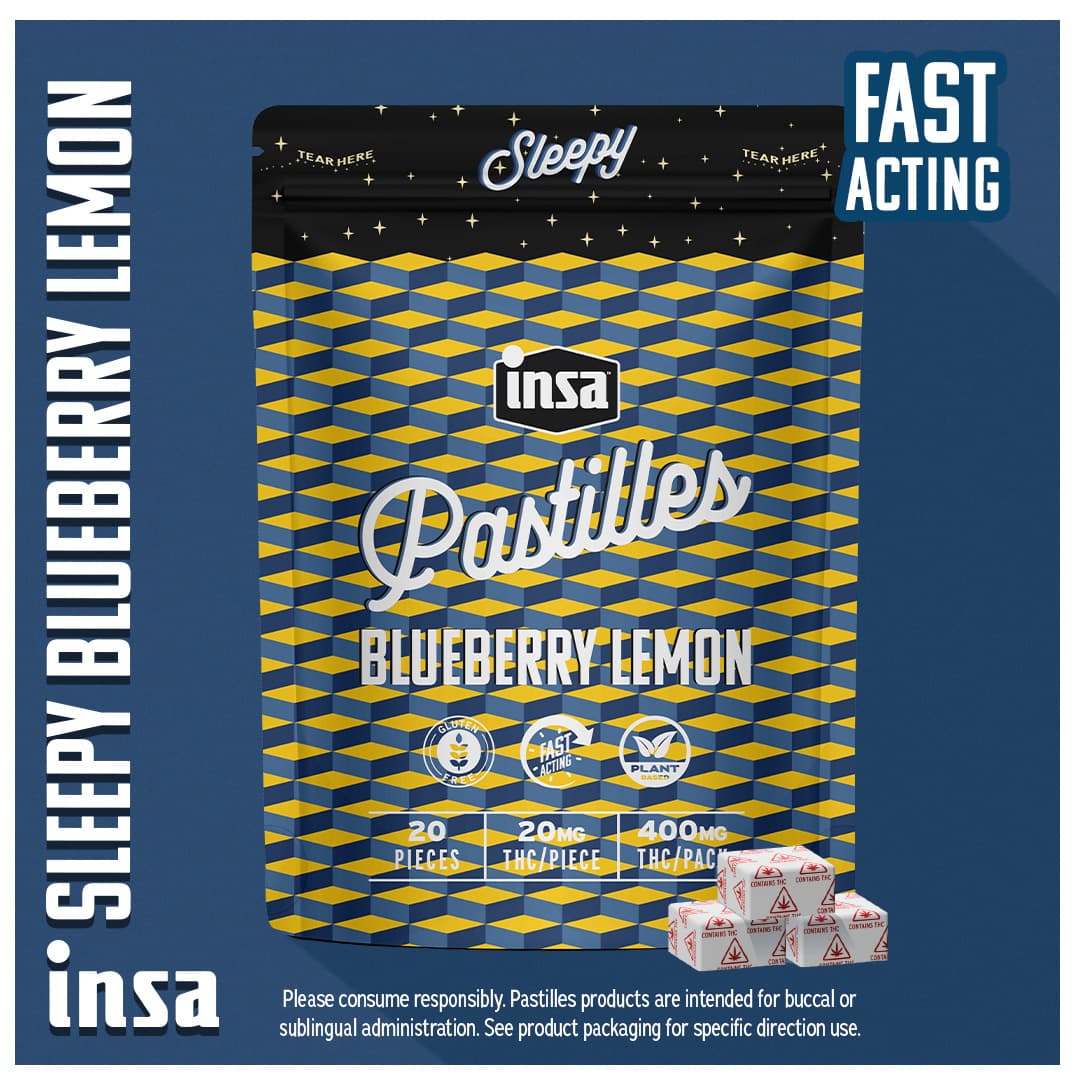Insa Blueberry Lemon Diamond Infused Pastilles [2:1 THC:CBN] 20ct/20mg