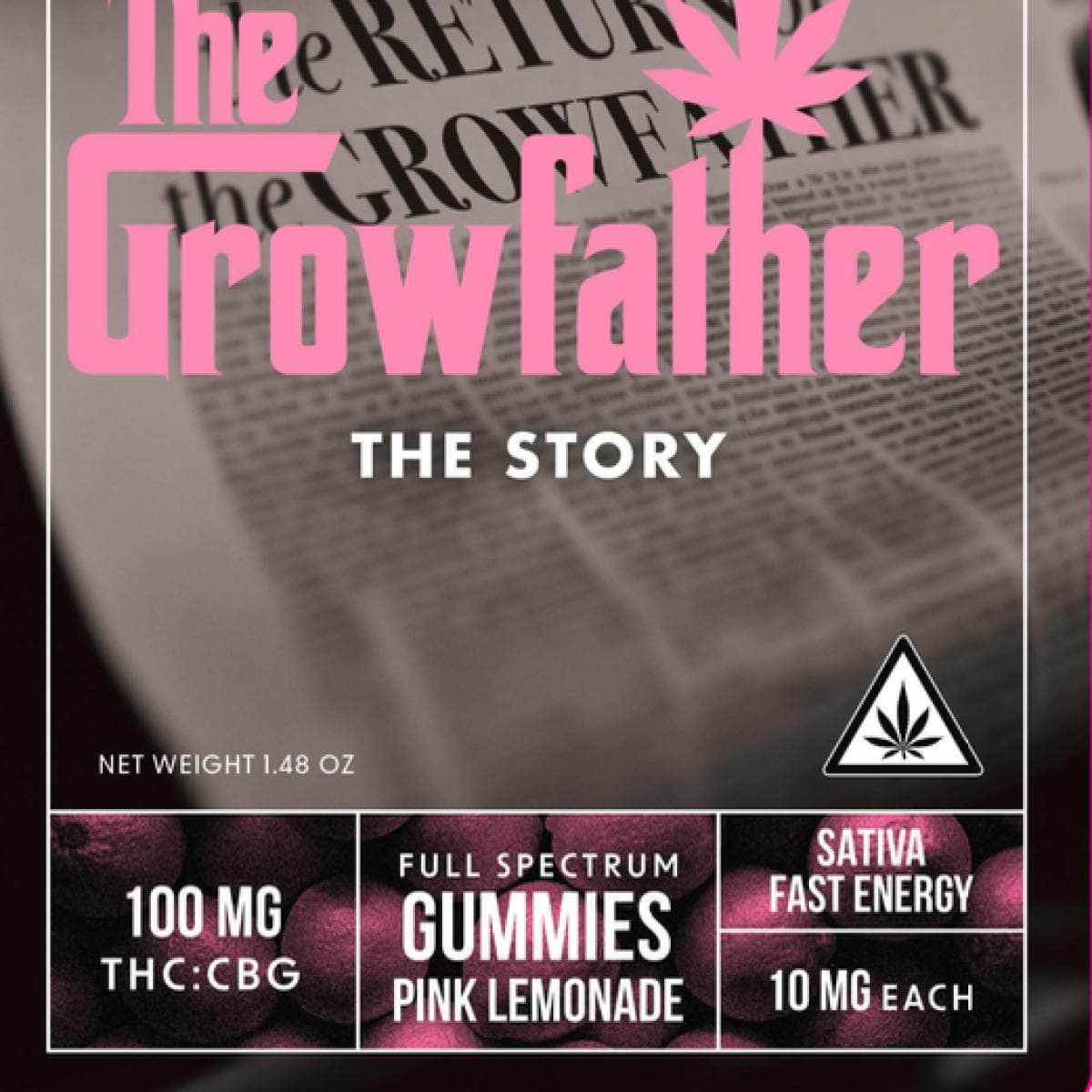 The Growfather FAST ENERGY PINK LEMONADE THC:CBG | GUMMIES | 10 PACK