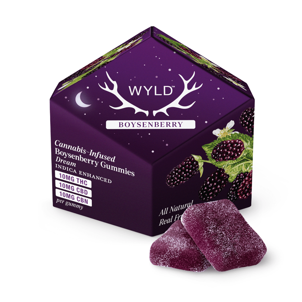 Wyld Boysenberry 1:1:1 CBD:CBN + Indica Enhanced Gummies | 100mg THC:CBD:CBN