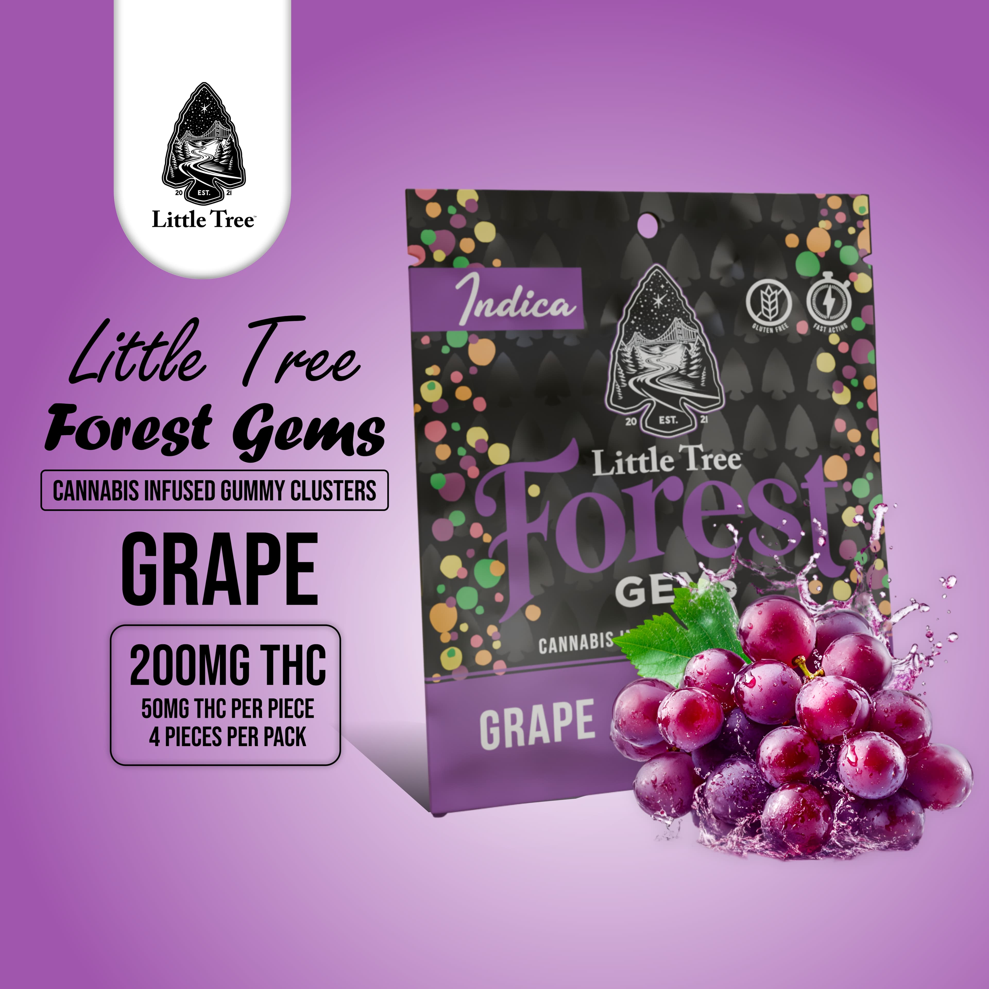 Little Tree GRAPE FOREST GEMS | 200mg GUMMIES