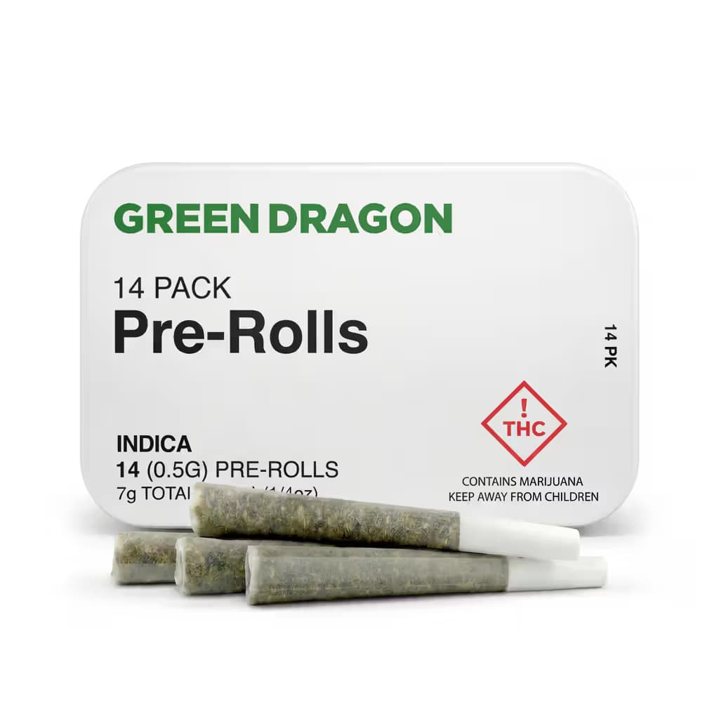 Green Dragon - CO BLK Amber Preroll 14-pack