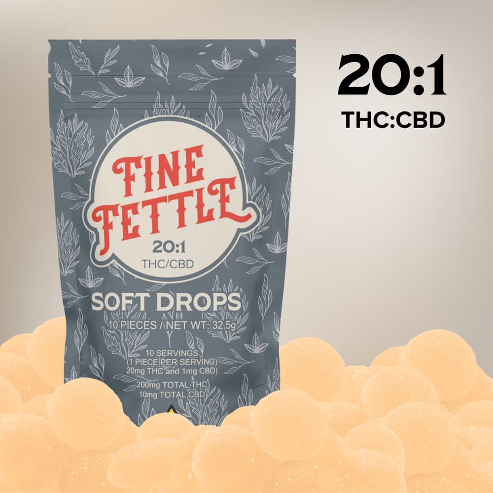 Fine Fettle FFD - Soft Drops White Peach 20:1 (200mg) 10pk