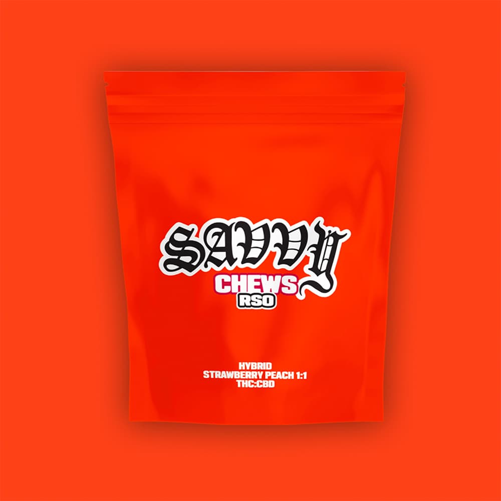 Savvy Strawberry Peach 1:1 [1pk] (100mg CBD/100mg THC)