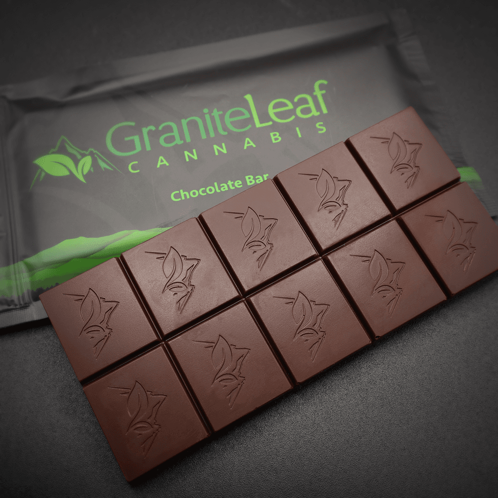 GraniteLeaf Cannabis 100mg THC Raspberry Dark Chocolate Bar