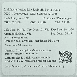 Lighthouse Lighthouse-Garlotti Live Resin-(I)-Bar-1g-00462